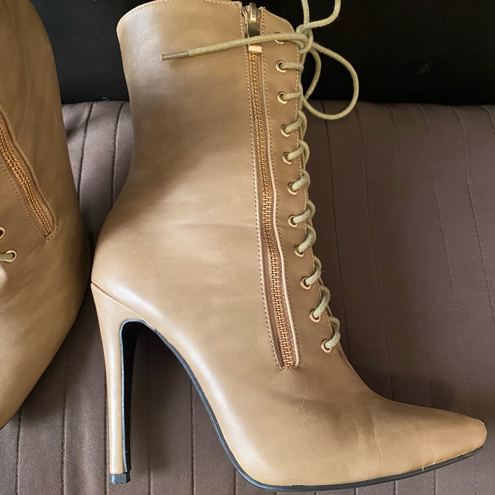 Beige booties